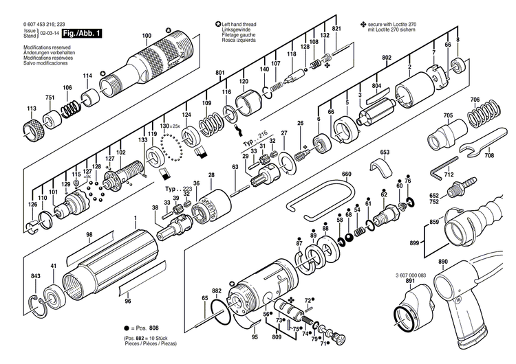 New Genuine Bosch 3603201077 Straight Pin