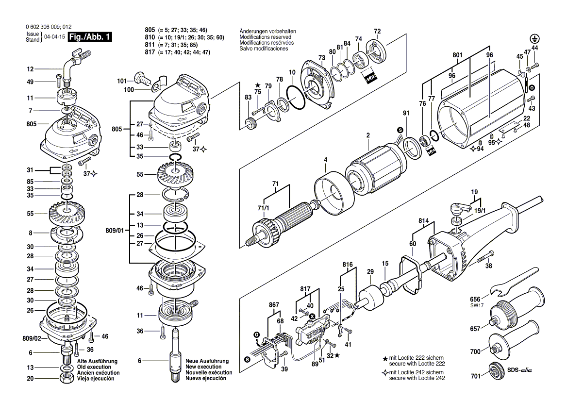 New Genuine Bosch 3603523043 Grinding Spindle