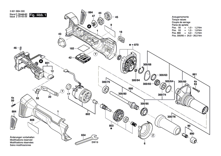 New Genuine Bosch 3603523072 Grinding Spindle