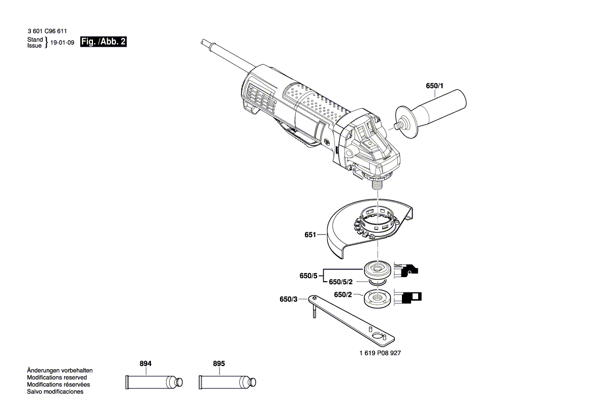 New Genuine Bosch 3603523503 Grinding Spindle