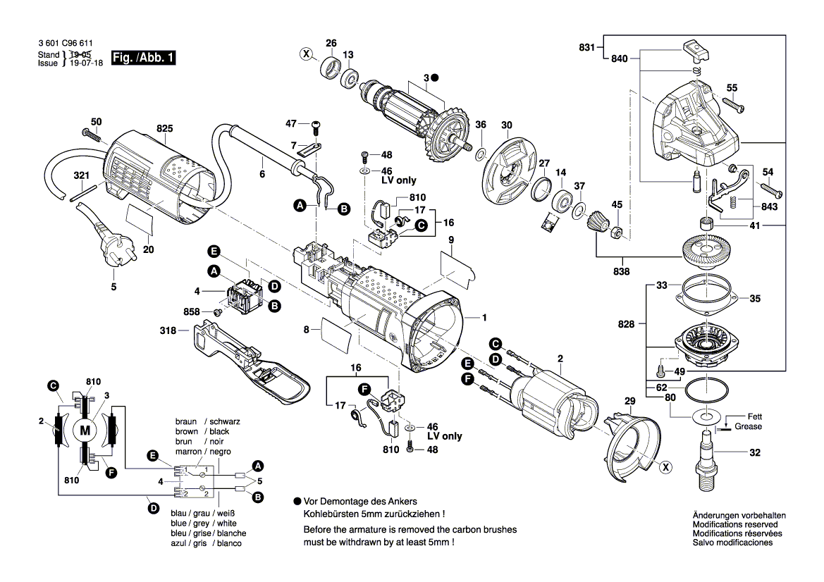 New Genuine Bosch 3603523503 Grinding Spindle