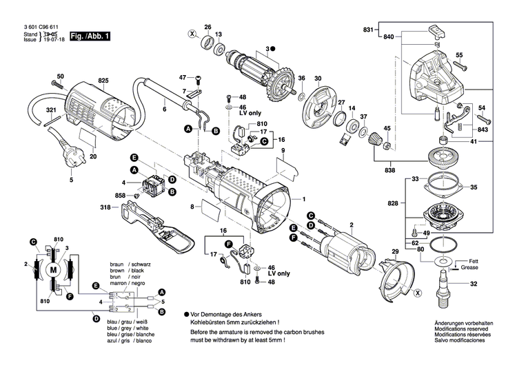 New Genuine Bosch 3603523503 Grinding Spindle