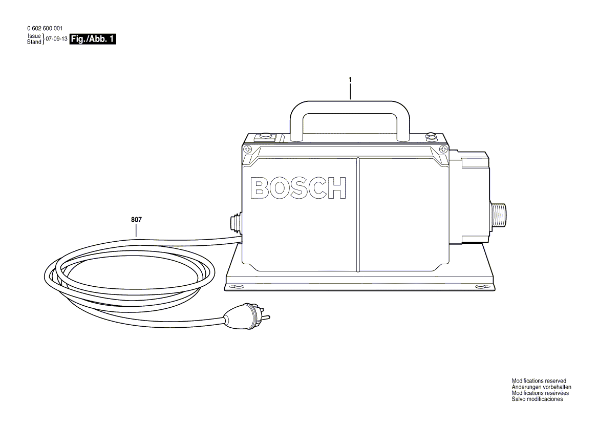 New Genuine Bosch 3604460177 Power supply cord
