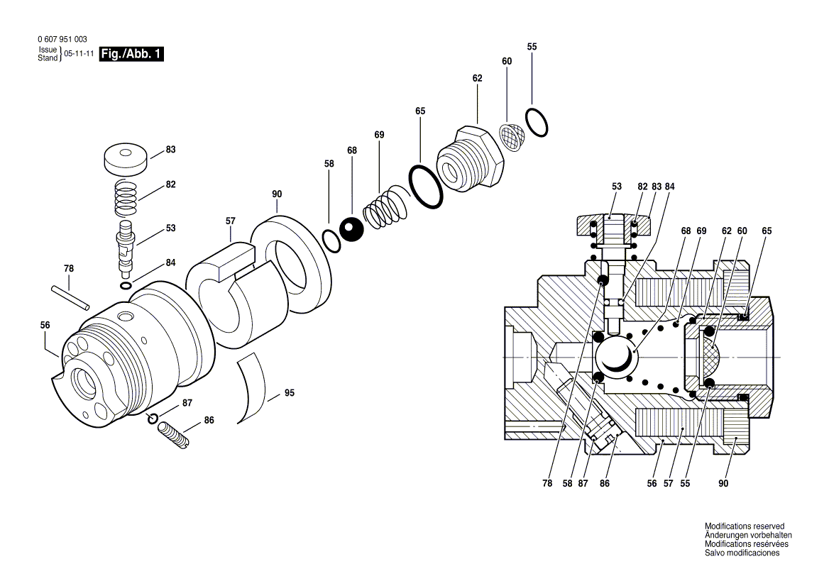 New Genuine Bosch 3604710070 Bolt