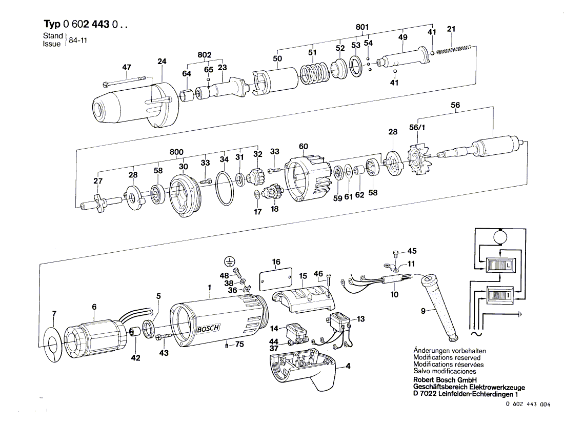 New Genuine Bosch 3605102051 Motor Housing