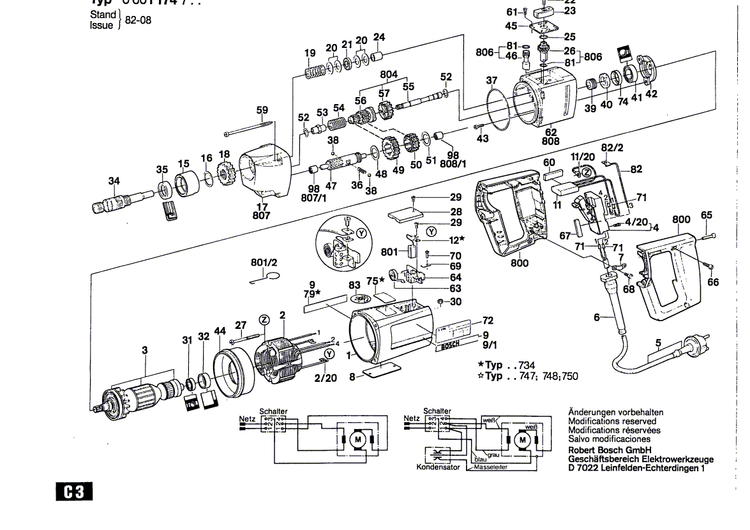 New Genuine Bosch 3605108145 Motor Housing