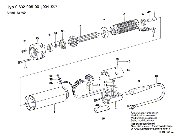 New Genuine Bosch 3605130031 Switch Housing
