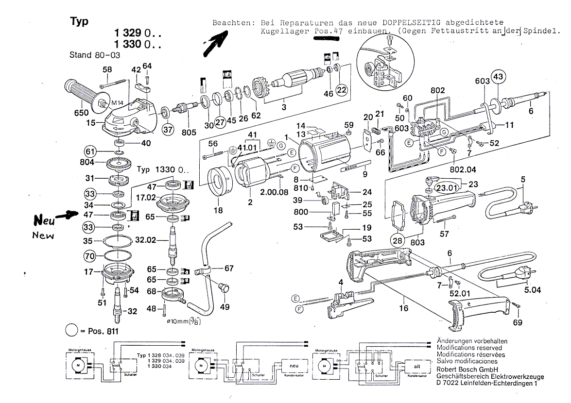 New Genuine Bosch 3605132054 Handle
