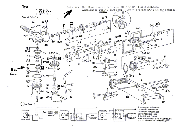 New Genuine Bosch 3605132054 Handle