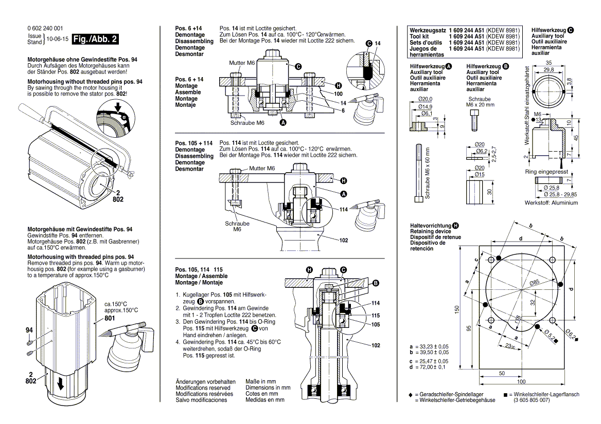 New Genuine Bosch 3605510028 Protective Cover