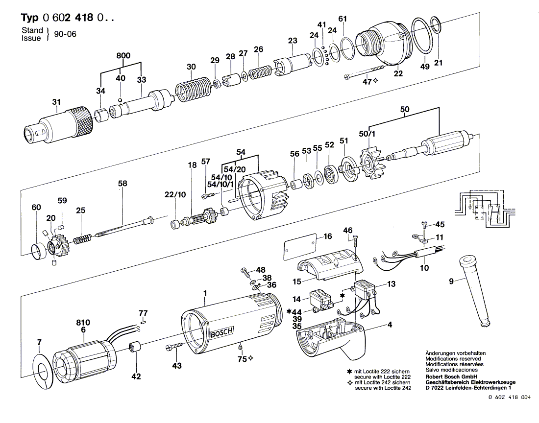 New Genuine Bosch 3605806105 Gear Housing