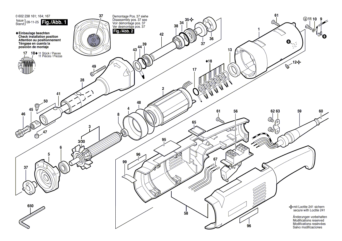New Genuine Bosch 3605806127 Spindle Bearing
