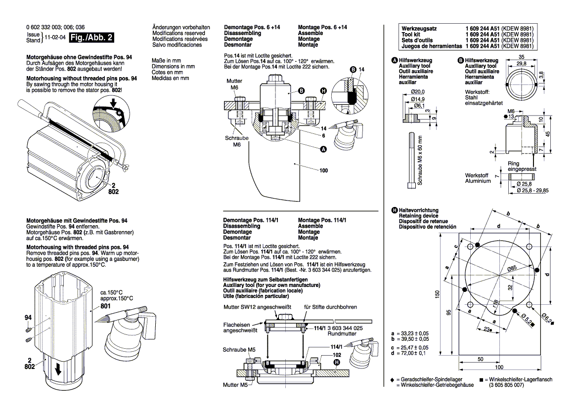 New Genuine Bosch 3605806134 Bearing Flange