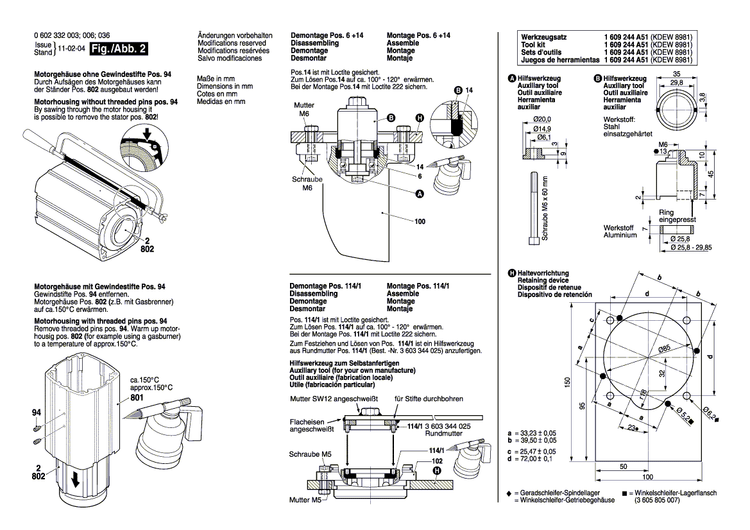 New Genuine Bosch 3605806134 Bearing Flange