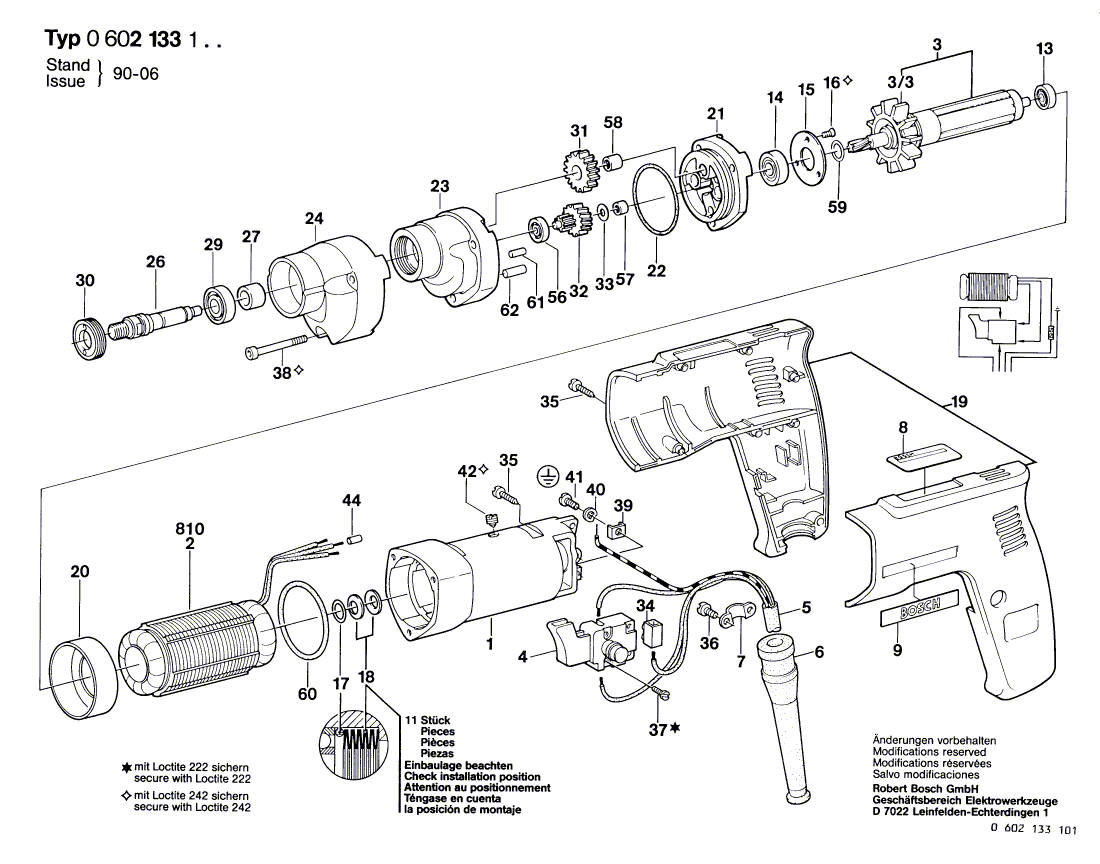 New Genuine Bosch 3605820043 Bearing Housing