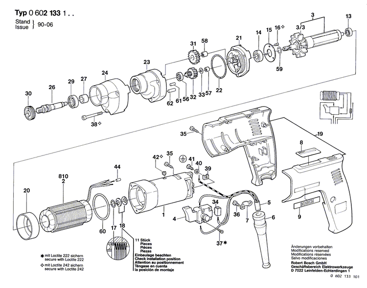 New Genuine Bosch 3605820043 Bearing Housing