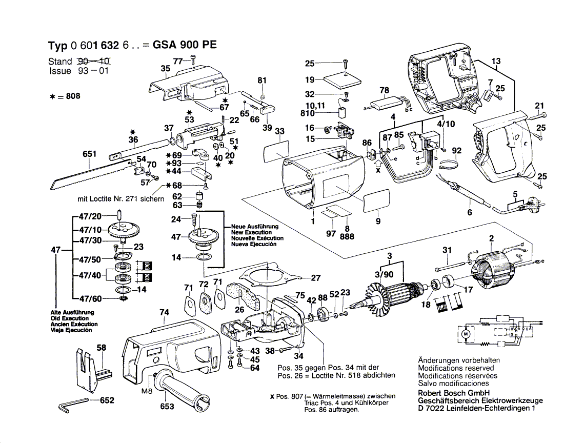 New Genuine Bosch 3606100518 Parts Set