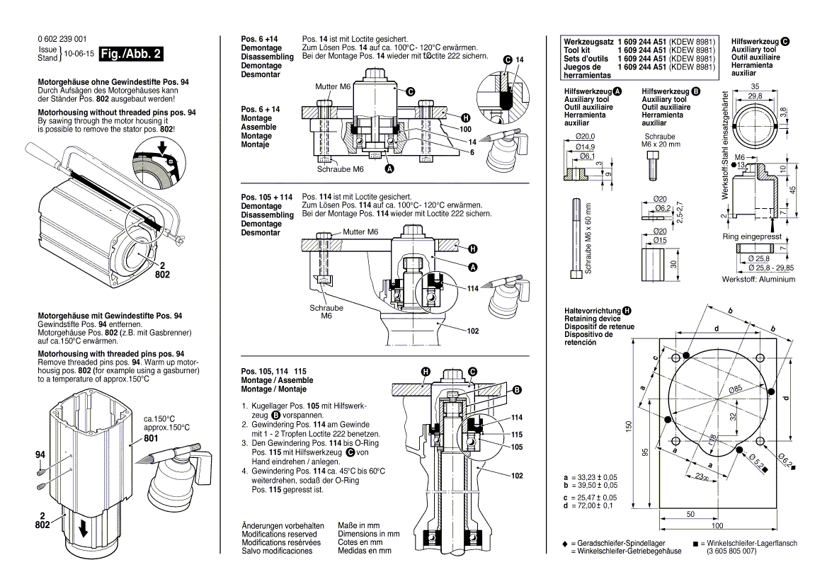 New Genuine Bosch 3606300085 Toothed Gear