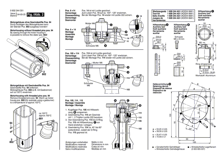 New Genuine Bosch 3606300094 Toothed Gear
