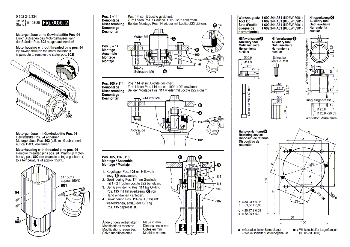 New Genuine Bosch 3606300101 Toothed Gear
