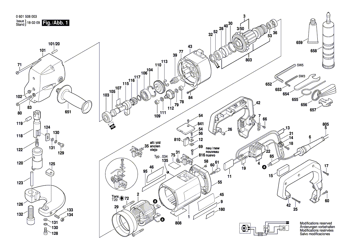 New Genuine Bosch 3606320000 Spindle With Gear