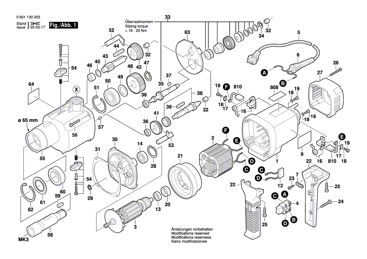 New Genuine Bosch 3606320018 Toothed Gear