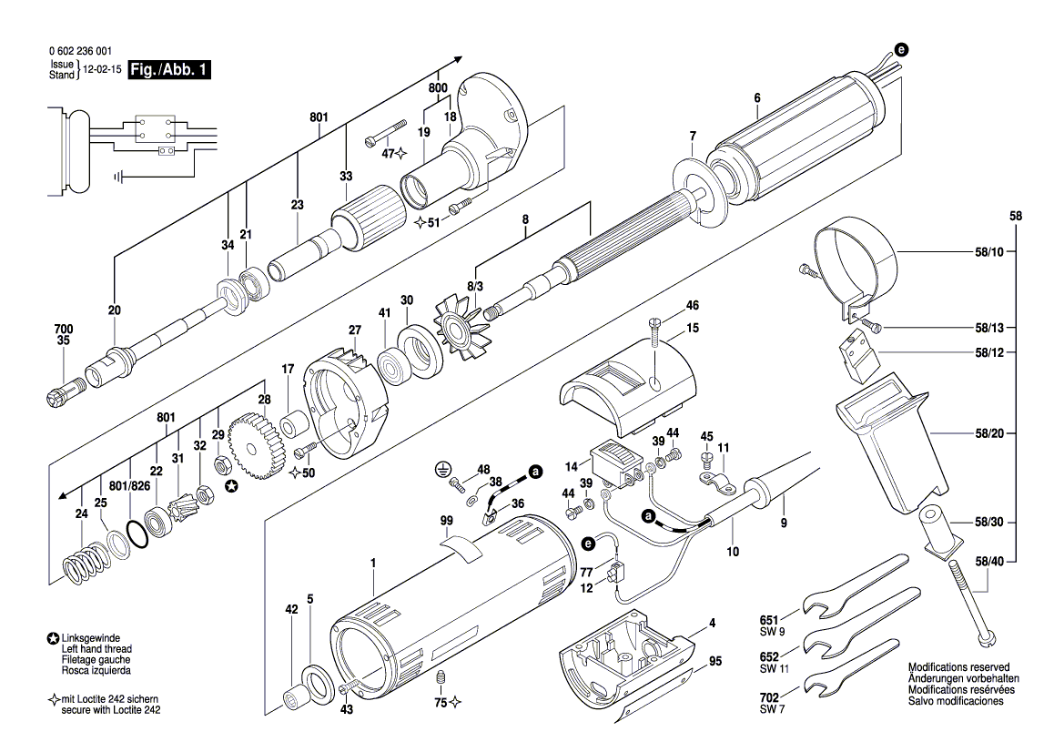 New Genuine Bosch 3606330001 Cylindrical Gear