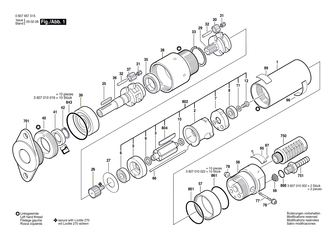 New Genuine Bosch 3607010019 Parts Set
