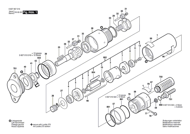 New Genuine Bosch 3607010019 Parts Set