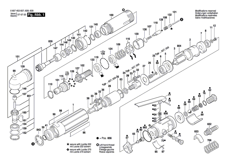 New Genuine Bosch 3607020163 Angle Screwdriver Head