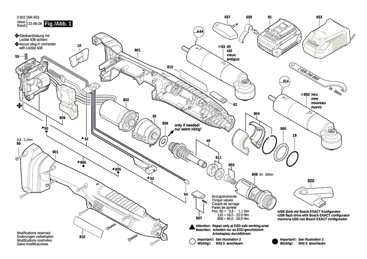 New Genuine Bosch 3607020314 Angle head