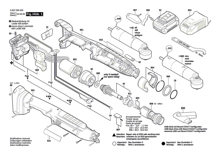 New Genuine Bosch 3607020315 Angle head
