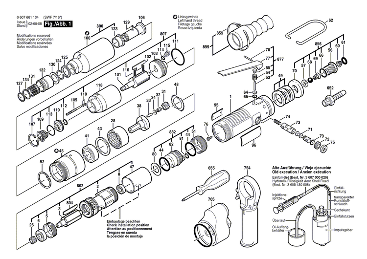 New Genuine Bosch 3607030057 Assembly Of Service Parts
