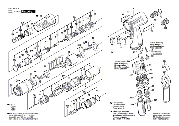 New Genuine Bosch 3607030110 Assembly Of Service Parts
