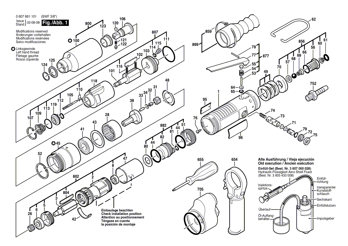 New Genuine Bosch 3607030119 Assembly Of Service Parts