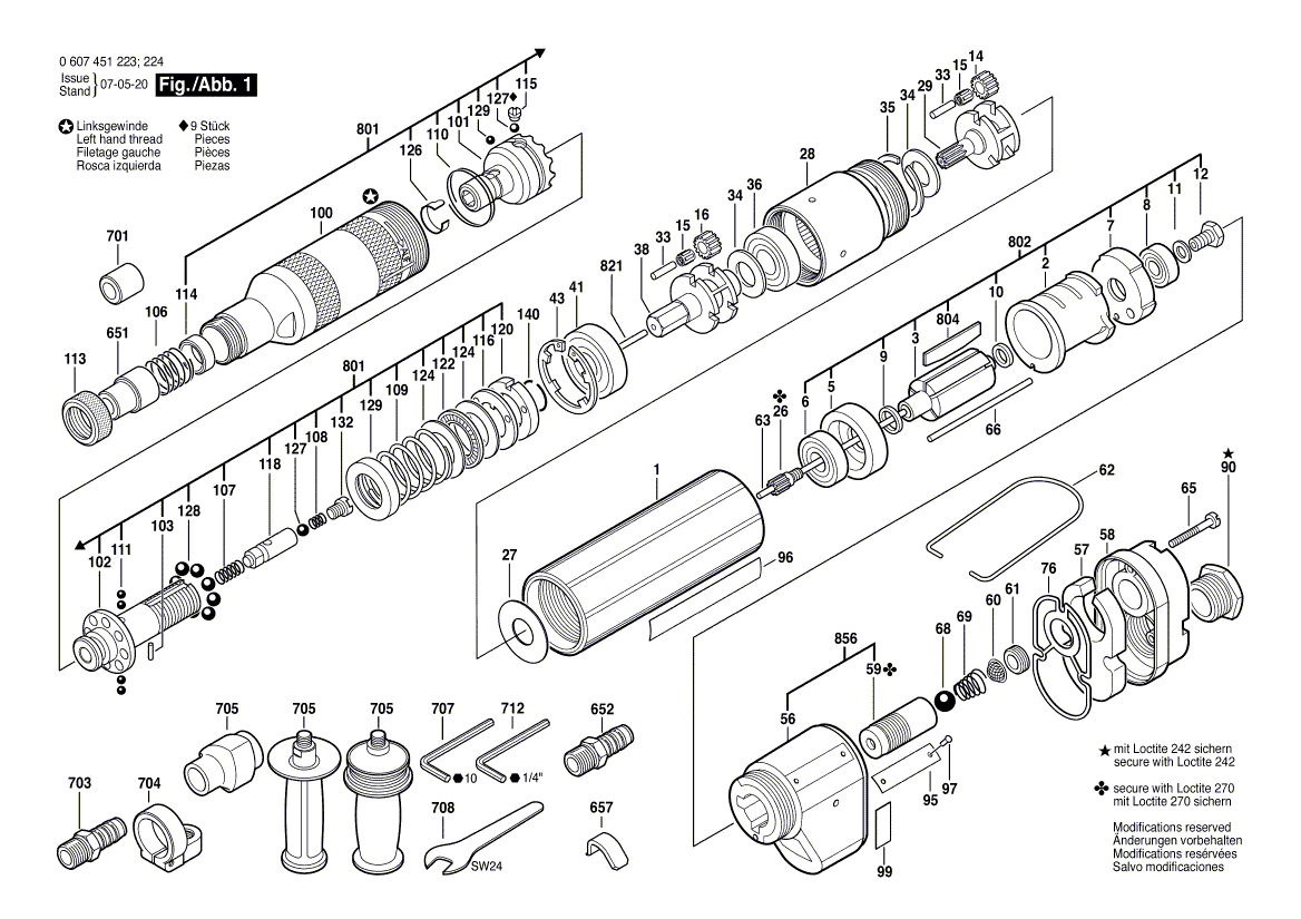 New Genuine Bosch 3607031017 Assembly Of Service Parts