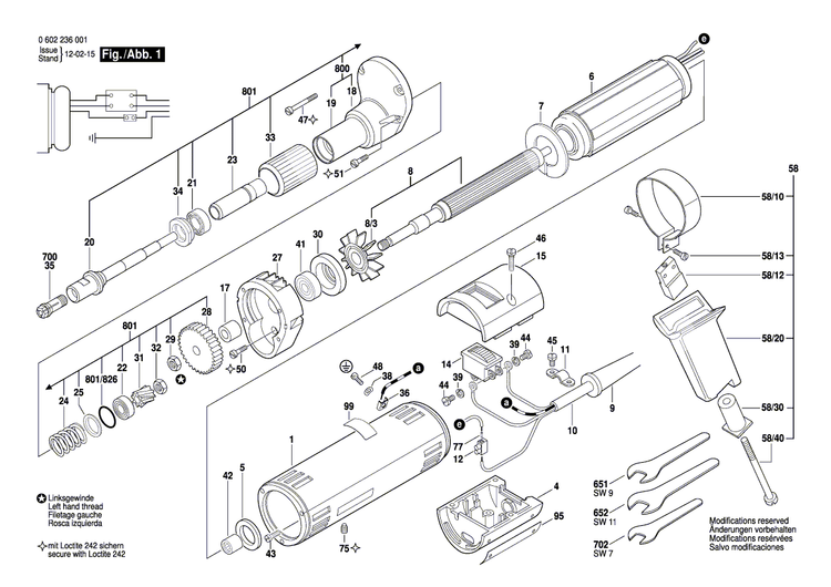 New Genuine Bosch 3607031180 Grinding Spindle