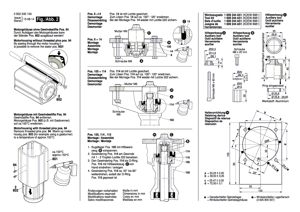 New Genuine Bosch 3607031297 Handle