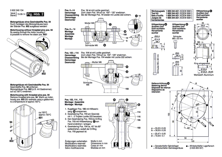 New Genuine Bosch 3607031297 Handle