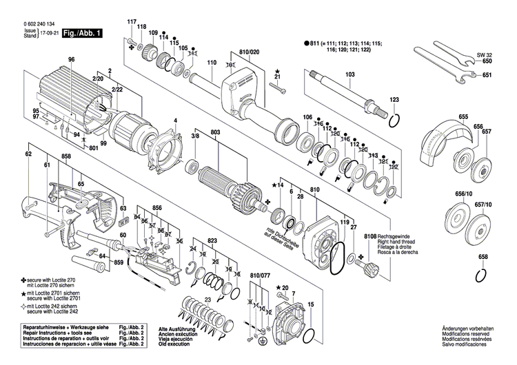 New Genuine Bosch 3607031297 Handle