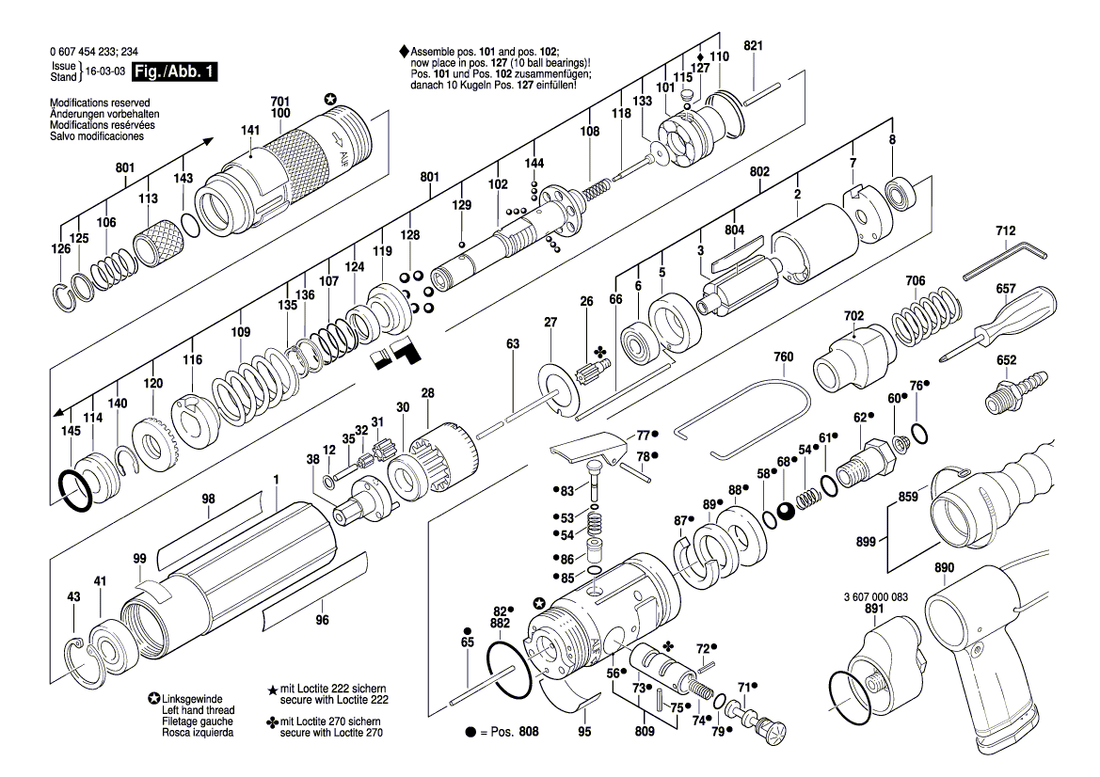 New Genuine Bosch 3607031305 Assembly Of Service Parts