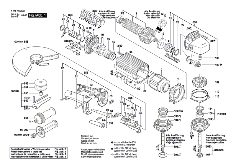 New Genuine Bosch 3607031346 Grinding Spindle