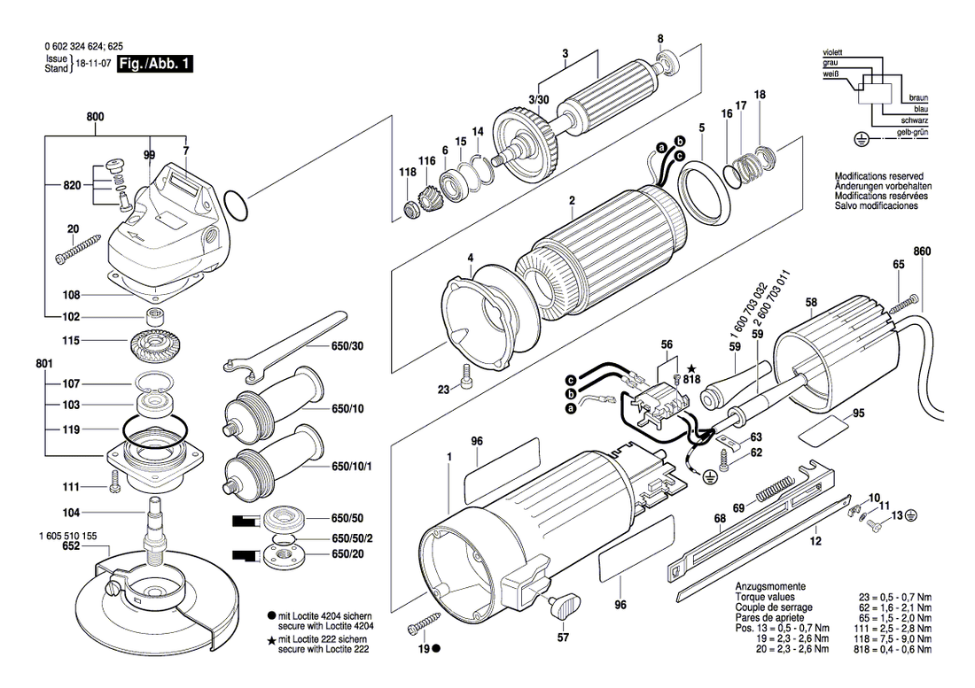 New Genuine Bosch 3607031601 Assembly Of Service Parts