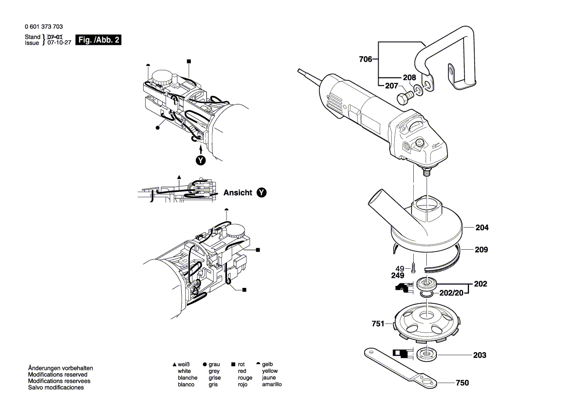 New Genuine Bosch 3607031629 Grinding Spindle