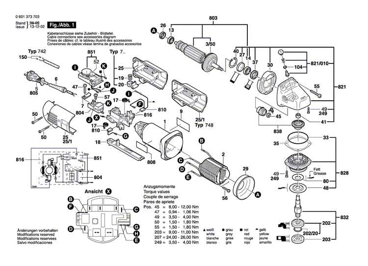 New Genuine Bosch 3607031629 Grinding Spindle