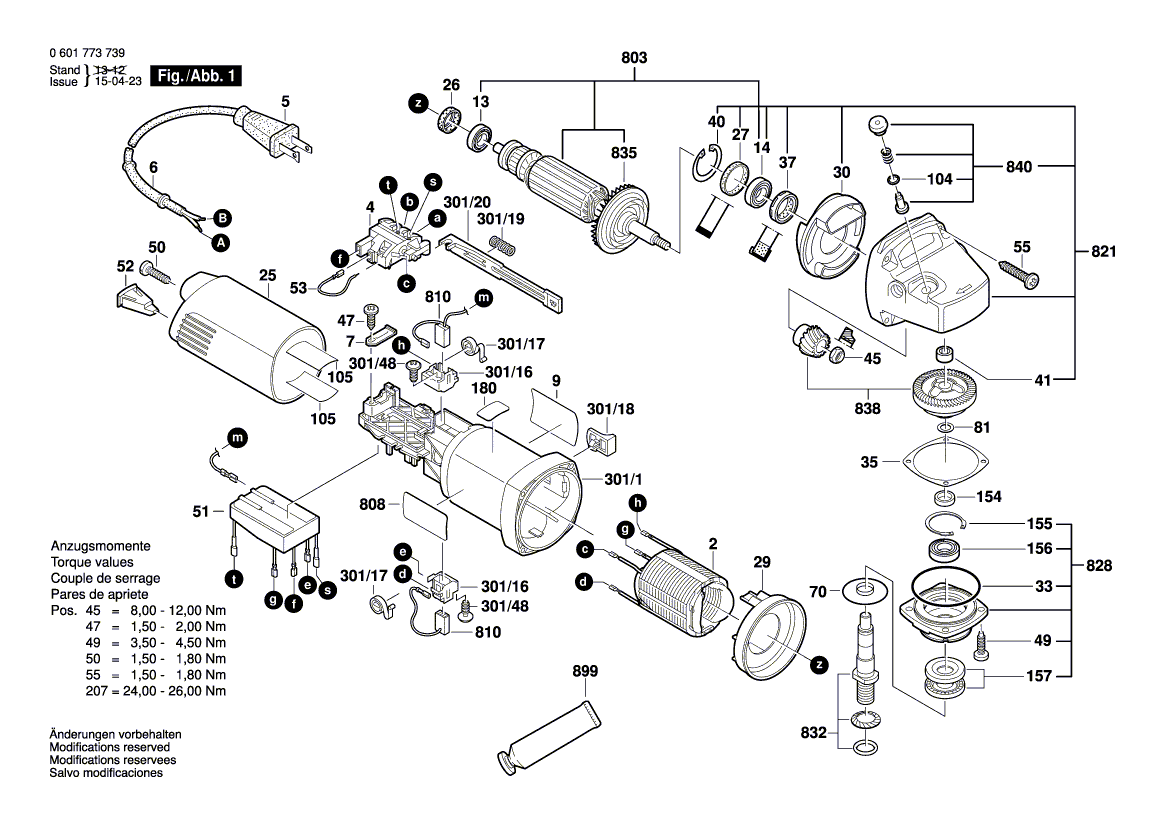 New Genuine Bosch 3607031646 Grinding Spindle