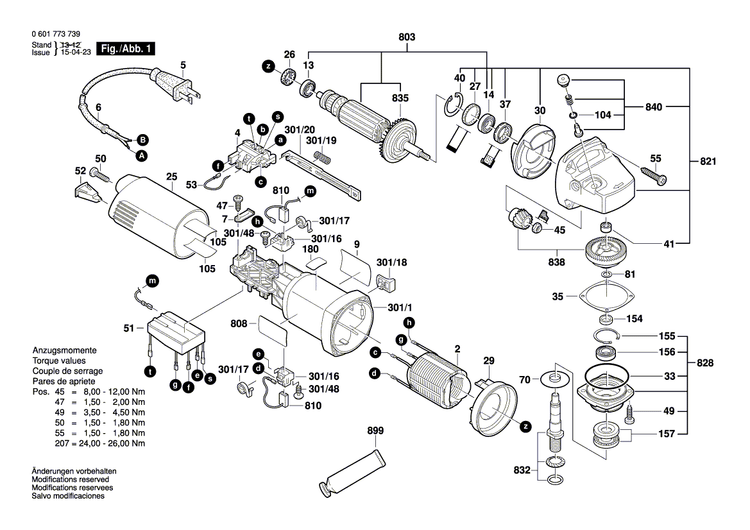 New Genuine Bosch 3607031646 Grinding Spindle