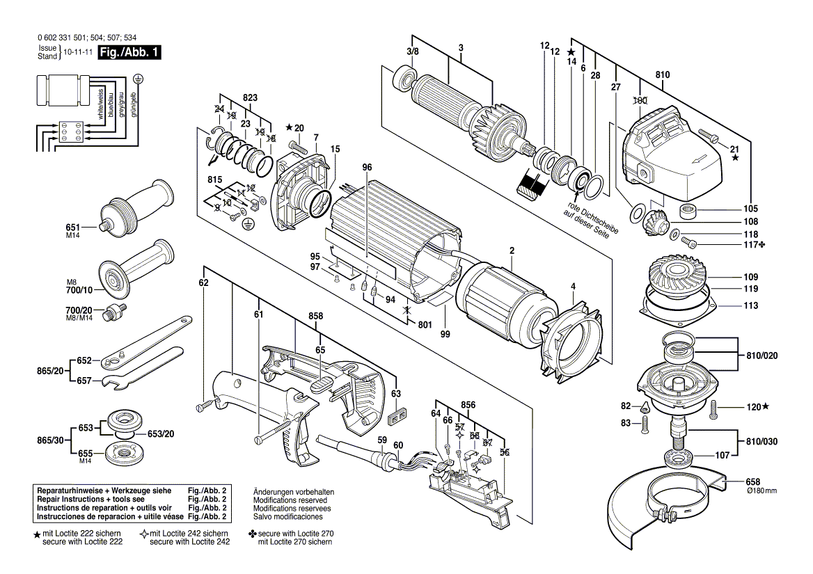 New Genuine Bosch 3607031651 Grinding Spindle