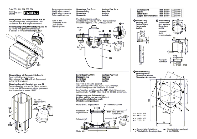 New Genuine Bosch 3607031657 Bearing Flange