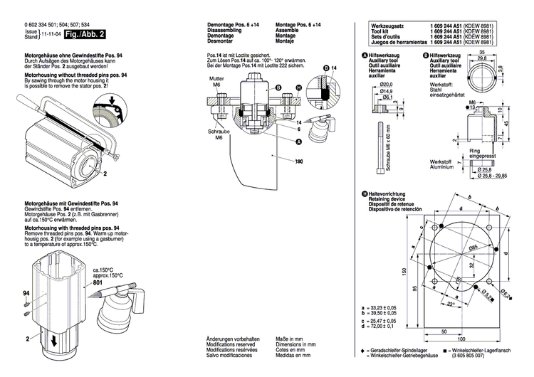 New Genuine Bosch 3607031658 Bearing Flange